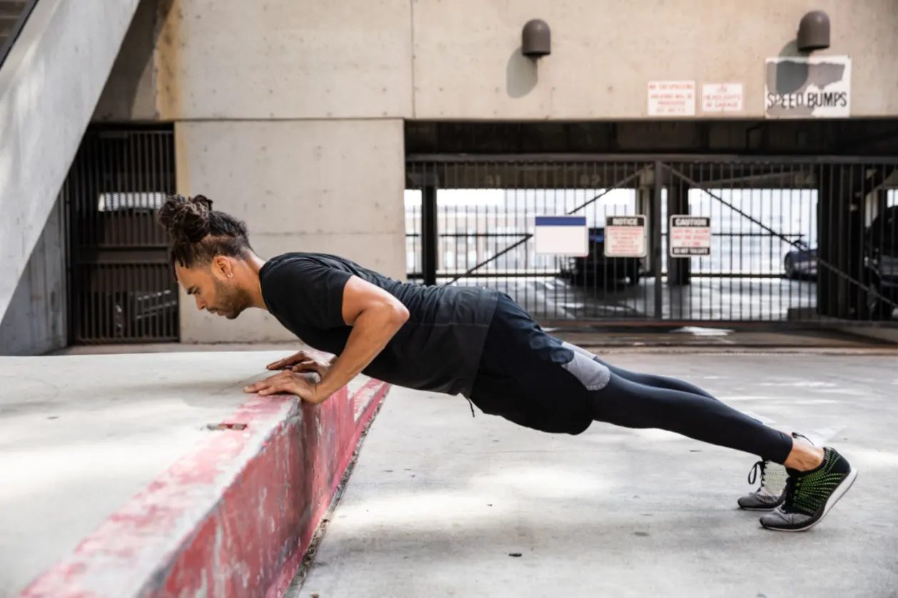 fitness myth man doing pushups streets of LA